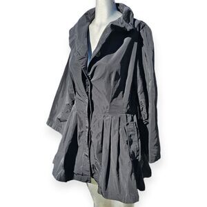 ✨ Fit & Flare Button-Front Jacket / Coat – Black ✨